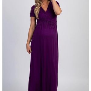 PinkBlush Purple draped maxi dress